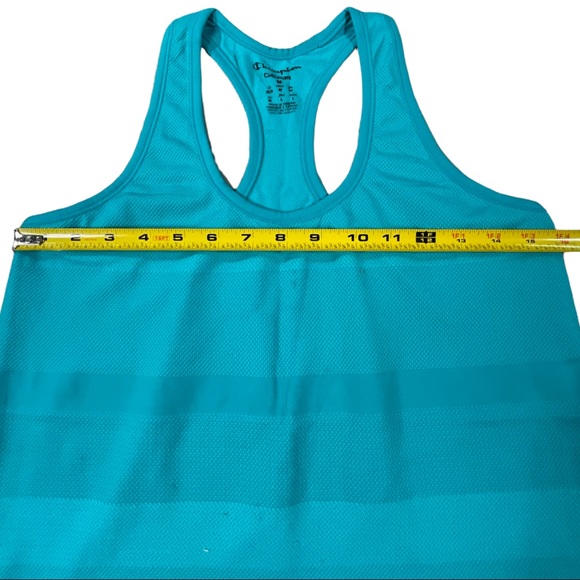 Champion Gear 📌 size medium teal blue textured stretchy athletic wear tank top - Picture 4 of 5